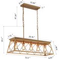 QAM Modern Farmhouse Chandelier Light Fixtures,5Lights Gold Linear