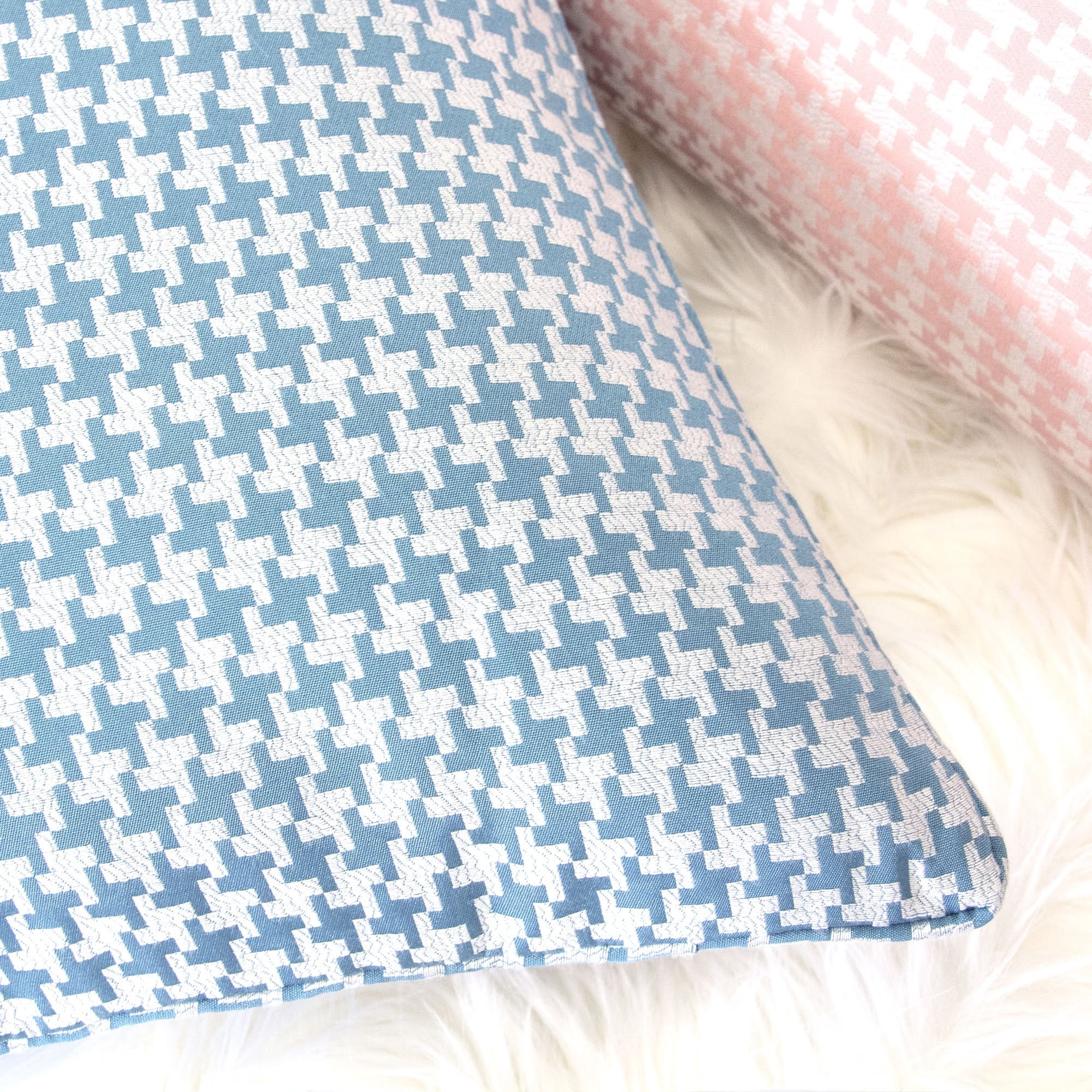 Makayla Turquoise Geometric Polyester 20 in. x 20 in. Throw Pillow