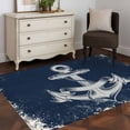 thumbnail image 3 of Navy Blue Anchor Area Rugs 4'x6', Washable Small Throw Rugs for Office Bathroom, Nautical Coastal Summer Vintage Ocean Indoor Outdoor Rug Non-Slip Low Pile Carpet Runner Reversible Floor Mats, 3 of 8