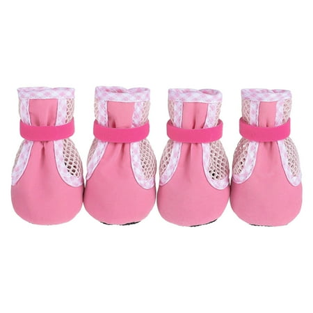 Harikaji Dog Shoes for Small Medium Dogs  Breathable Summer Dog Boots for Hot Pavement  Anti-Slip Rubber Dog Paw Protector for Hardwood Floor Pink S