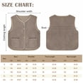 thumbnail image 5 of HAJWOH Women's Fuzzy Fleece Vest Oversized Sherpa Button Down Jacket Fall Fashion Warm Sleeveless Cardigan Outerwear, 5 of 6