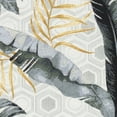 thumbnail image 6 of SAFAVIEH Barbados Tropical Leaves Outdoor Area Rug, 5'3" x 7'6", Grey/Gold, 6 of 7