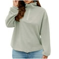 thumbnail image 1 of Timegard Half Zip Pullover Women High Neck Drop Shoulder Pullover Top Fall Casual Loose Sweatshirts, 1 of 9