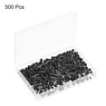 thumbnail image 3 of Uxcell Push Pins Plastic Round Head Map Tacks Thumb Steel Point, Black 500 Pack, 3 of 5