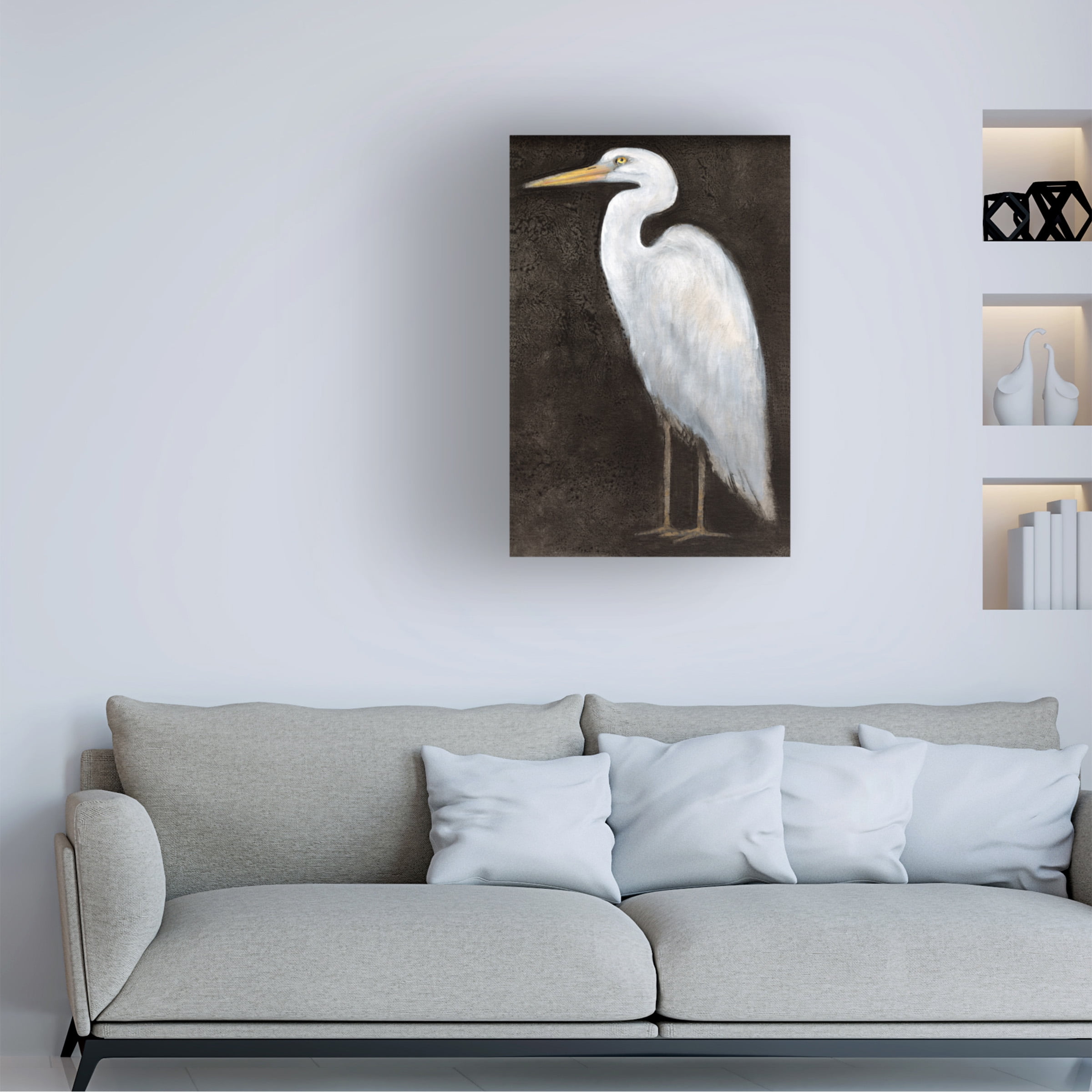 Tim O'Toole 'White Heron Portrait II' Canvas Art