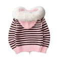thumbnail image 7 of FSYBOA Girls Knit Sweaters Size 14-16T, Zipper Long Sleeve Comfortable Hooded Kids Falll Cardigan Pink, 7 of 7