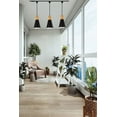 thumbnail image 6 of FSLiving Remote Control Pendant Light 3 Lights J-Type Track Pendant Lamps Scandinavian Style Pendant Lights for Kitchen Hanging Lamp Modern Wood and Aluminium Light Customizable - Black, 6 of 7
