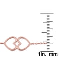 thumbnail image 3 of KoolJewelry 14k Rose Gold Double Heart Bracelet (7.25 inch), 3 of 4