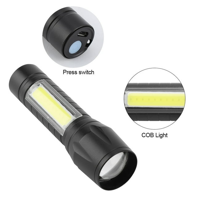 Modes Flashlight,Portable XPE + COB Flashlight Torch Smooth Operation