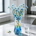 thumbnail image 5 of SUYOLL Gradient Embossed Glass Vase Scalloped Rim Thick Clear Glass Vase Floral Vase For Home Centerpiece Wedding Living Room Dining Table Party Decor Housewarming Gift, 5 of 7
