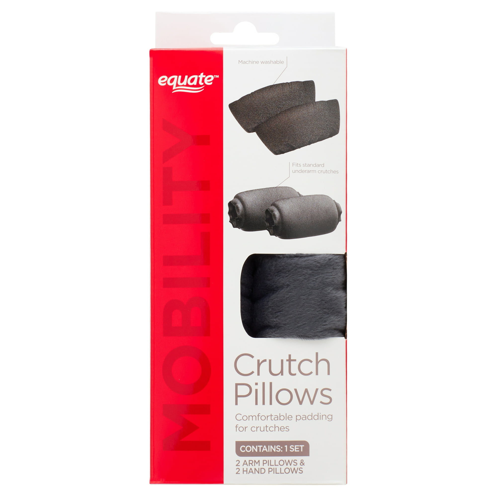 Equate Crutch Pillows, Padding for Crutches, Contains 2 Arm and 2 Hand Pillows