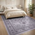 thumbnail image 3 of ODIKA 8'x10' Washable Area Rug Medallion With Scrolling Wisteria Border Vintage Floral Oriental Playful for King Size Bedroom Under Bed, Master Suite, Non-Shedding, Easy Care, 3 of 7