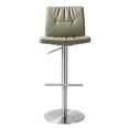 thumbnail image 2 of Paddy Light Grey Vegan Leather on Silver Adjustable Stool, 2 of 5