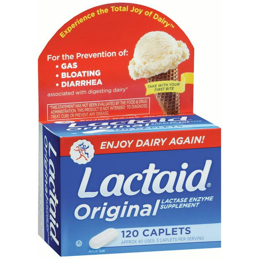 Lactaid Original Dietary Supplement Lactase Enzyme 3300 IU Strength