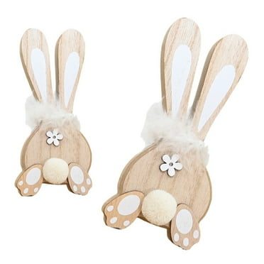 Aurgiarme 2PCS Easters Table Centerpieces Wood Ornament Holiday Party Supplies Reusable Table Sign for Holiday and Office Setting