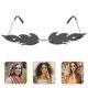 thumbnail image 3 of FELTECHELECTR pieza de gafas de sol de moda de metal transparente sin marco para fiestas, para mujeres y niñas (gris), 3 of 6