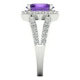 thumbnail image 3 of 2.78ct Oval Cut Purple Natural Amethyst 14k White Gold Engraving Statement Bridal Wedding Halo Designer Ring Size 8.5, 3 of 5