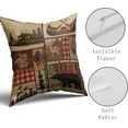 thumbnail image 3 of Rustic Bear Pillow Covers 16x16 inch Square Cotton Country Deer Pillow Covers Indoor and Outdoor Throw Pillow Covers Decorative for Couch/Bed/Living Room (Pack of 2), 3 of 6