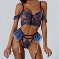 thumbnail image 2 of Gibobby Lencería mujer erótica Lencería para mujer con encaje frontal abierto, ropa de dormir halter Nighty(Azul, CH), 2 of 4