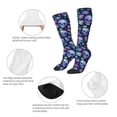 thumbnail image 3 of Naloa Skull purple flower Thigh High Socks Extra Long Stretchy Sock Women Over Knee High Opaque Stocking Daily Wear, 3 of 6