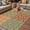 SeaGreen Gold Orange, variant on Abstract Floral Outdoor Rug for Patio/Deck/Porch, Non-Slip Large Area Rug 5 x 7 Ft, Vintage Ethnic Tribe Abstract Art Indoor Outdoor Rugs Washable Area Rugs, Reversible Camping Rug Carpet Runner