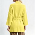 thumbnail image 5 of LNWUY Womens Belted Wrap Sweater Cardigan, Oversized V Neck Knit Coat, Solid Color Open Front Fall Winter Jacket Outerwear Yellow Free Size, 5 of 7
