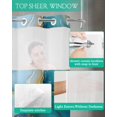 thumbnail image 4 of No Hook Shower Curtains with Snap in Liner, Marble Teal Yellow Waterproof Fabric Shower Curtain, Abstract Art Ink Painting Double Layers & See-Through Top Window Bathroom Curtains 36''x72'', 4 of 6