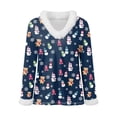 thumbnail image 7 of adviicd Women Christmas Tops Faux Fur Trim Long Sleeve Sweatshirt V Neck Graphic Holiday Shirts Fun Dressy Pullover Top (Navy, XL), 7 of 7