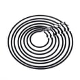 thumbnail image 5 of 18K Gold Black Plating Large Round Hoop Earrings Women Stainless Steel 30-100mm, 5 of 6