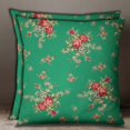 thumbnail image 4 of S4Sassy Green Floral Print Square 2 Pcs Cotton Poplin Home Decorative Cushion Cover-16 x 16 Inches, 4 of 5