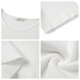 thumbnail image 6 of UVN Blouses for Women Summer Short Sleeve Crew Neck Tops Ribbed Knitted Slim Fit Basic Tees, 6 of 9