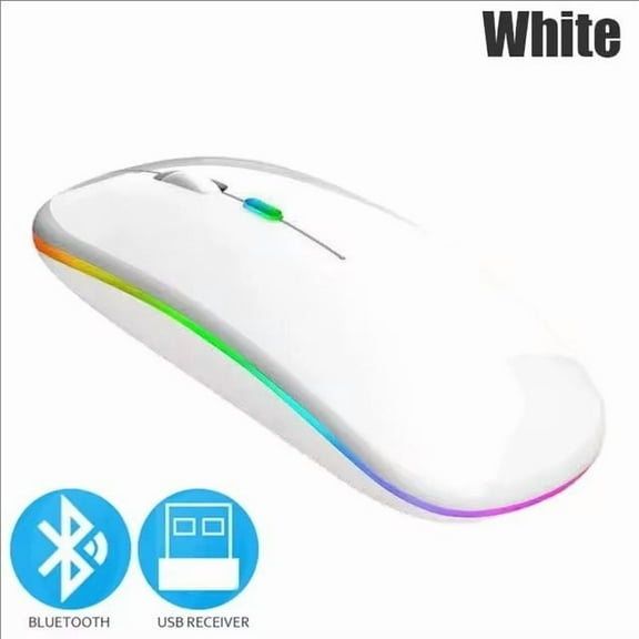 Rechargeable wireless mouse for macbook, bluetooth 5.1, 2.4Ghz, usb, rgb, 1600dpi, tablet, computer, laptop, pc
