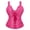 Hot Pink, variant on Women's Lace up Gothic Jacquard Shoulder Straps Tanks Overbust Shaper Corset Bustiers Tops Pink XXL