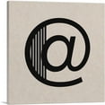 thumbnail image 1 of ARTCANVAS Beige Black Line Alphabet At Sign Symbol Canvas Art Print - Size: 12" x 12" (0.75" Deep), 1 of 9