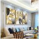 thumbnail image 2 of Set of 3 design poster murals, forest golden leaves palm leaf, without frame, mural print pictures art poster decoration for living room, 2 of 5