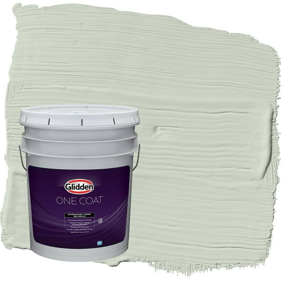 Glidden One Coat Castaway / Green Satin Exterior Paint with Primer, 5 Gallon