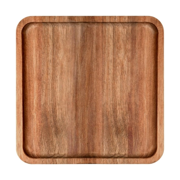 Wood Plate, Square Wooden Trays Serving Platter Dinner Server Tray Dessert Cookie Snack Fruit Serving Board.Toilet lid tray(20*20*1.5cm)
