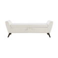 thumbnail image 2 of 60'' Modern Storage Bench with Mid-Centruy Wood Legs,Bench with Storage for Living Room & Bedroom,Comfort Padded - Teddy Cream, 2 of 3