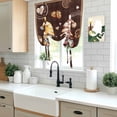 thumbnail image 5 of Farmhouse Coffee Time Tie Up Curtains for Windows, Balloon Window Shades, Vintage Gnomes Desserts Brown Plaid Kitchen Window Treatments Roll Up Curtain for Basement/Nursery 52"x45", 5 of 8