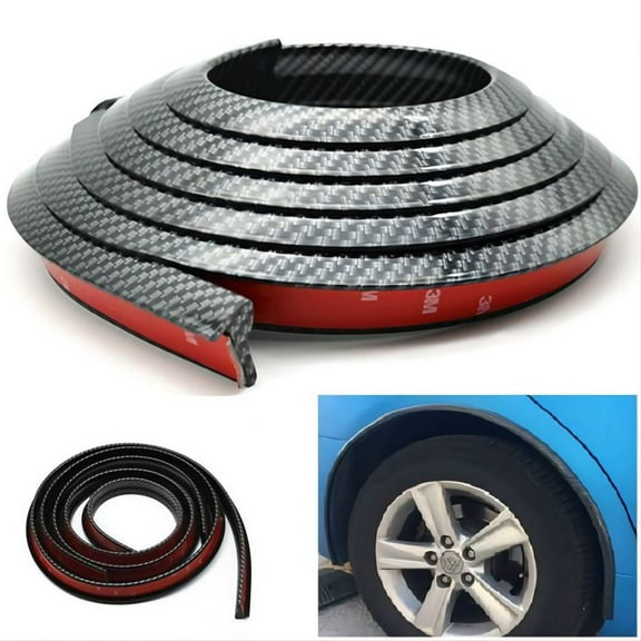 ZXMT 59" Front & Rear Fender Flares Universal Car Carbon Fiber Rubber Trim Wheel Eyebrow Protector