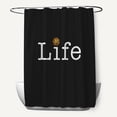 thumbnail image 1 of Simply Daisy 70" W x 73" H Life + Ball, Word Print Polyester Shower Curtain, Black, 1 of 3