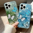 thumbnail image 2 of Colorful Butterfly Halo Dyeing Water Ripple Phone Case Compatible with iPhone Case (Blue,iPhone 13), 2 of 7