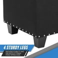thumbnail image 6 of OSM 24 Inch Modern Storage Ottoman Bench, 40L Inner Space Linen Foot Stool for Bedroom, Upholstered Padded Rectangular Fabric Tufted Bench Footrest with Wood Legs with 600 Lbs Capacity, Black, 6 of 7