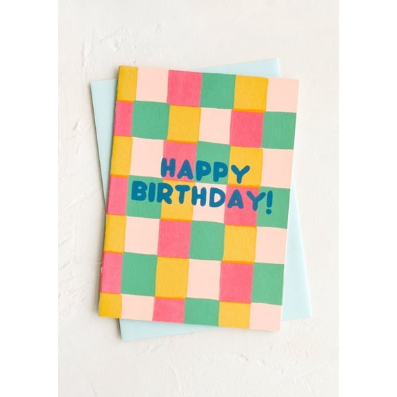 Colorful Birthday Card – Vibrant Pattern Design with "Happy Birthday!" Message – Blank Inside, Envelope Included – Perfect for Celebrating Friends and Family Birthdays