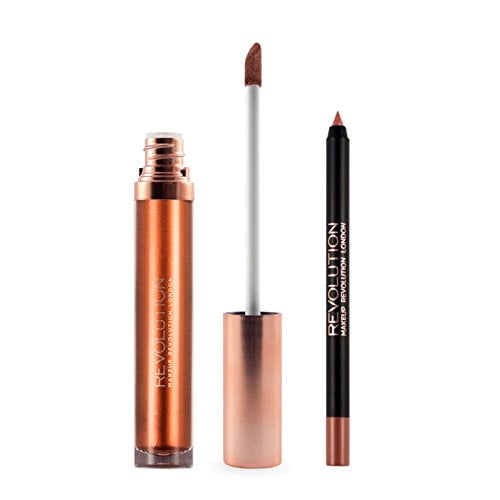 Makeup Revolution Retro Luxe Metallic Lip Kit, Empire, 5.5ml