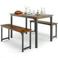 thumbnail image 1 of Costway Ensemble de Salle à Manger 3 Pcs Collection Studio Moderne Table et 2 Bancs Café, 1 of 10