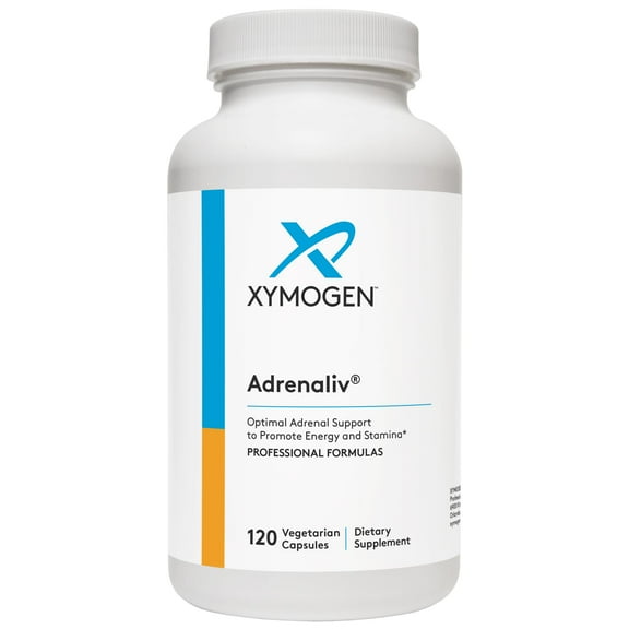 XYMOGEN Adrenaliv - Adrenal Support Supplement to Promote The Body's Response to Stress, Promote Energy and Stamina - Rhodiola Rosea, Eleuthero, Adrenal Complex, Licorice, Vitamin B6 (120 Capsules)