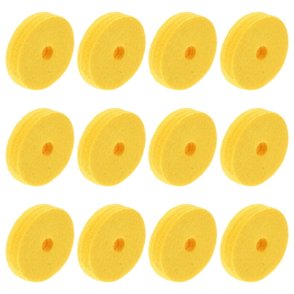PTOOTP Cymbal Felt Pads Yellow Instrument Protection Reduces Noise 12Pcs