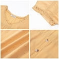 thumbnail image 4 of UVN Summer Shirts for Women Short Sleeve Blouses Ladies Crewneck Lace Crochet Tops Dressy Chiffon Blouses, 4 of 7