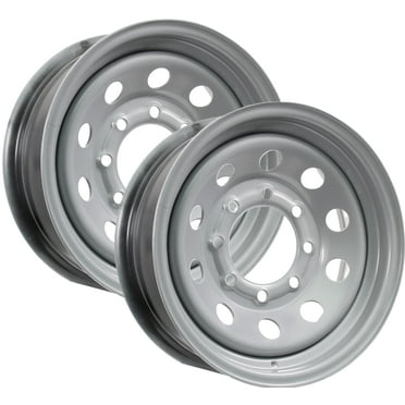 eCustomrim 2-Pack Heavy Duty Equipment Trailer Rims Wheels 16 in. 16X6 8H Silver Modular